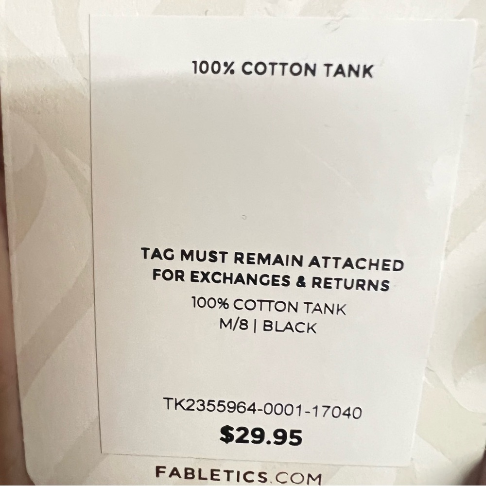New Fabletics Welness Club 100% Cotton Tank Top - Picture 3 of 3